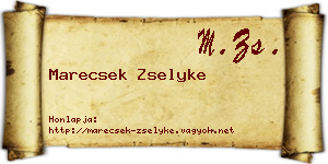 Marecsek Zselyke névjegykártya